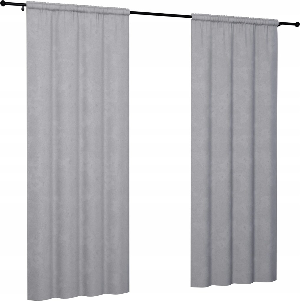 Velúr Függöny 140x240 Szürke Sima Velúr Függöny Nappaliba Matt