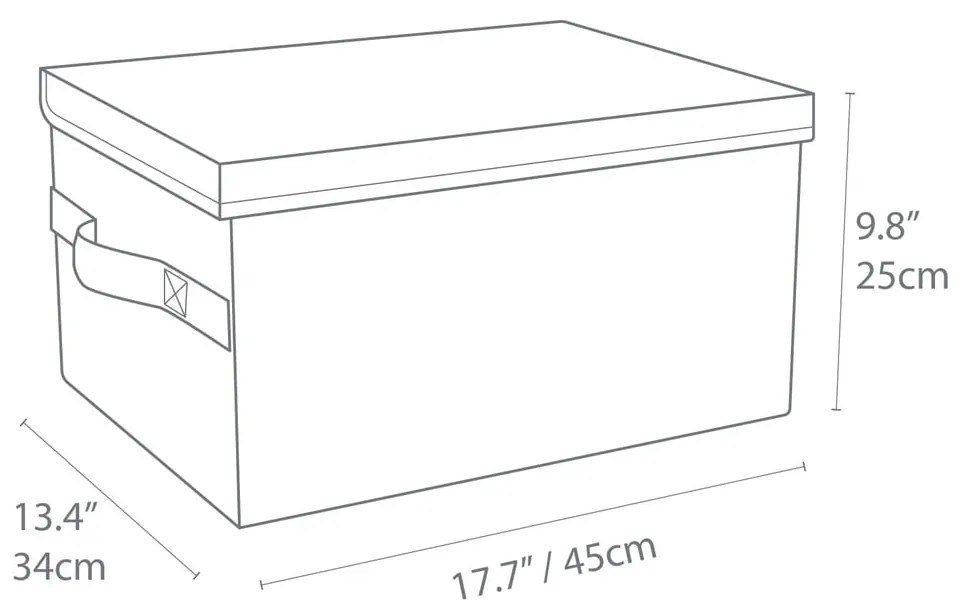 Bézs fedeles textil tárolódoboz 34x45x25 cm Soft Storage – Bigso Box of Sweden
