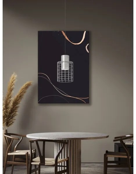 Eglo 43647 - Csillár zsinóron MILLIGAN 1xE27/40W/230V átm. 20 cm ezüst