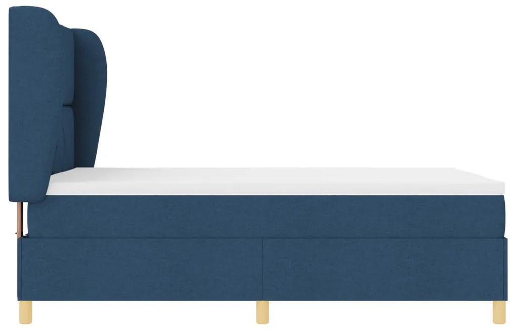 Boxspring Ágy Mattal - Kék - 140x200 cm - Szövet
