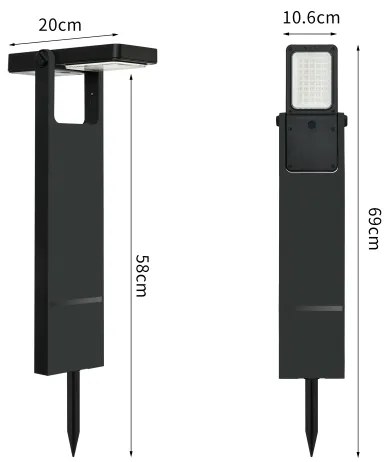 Brilagi - LED napelemes lámpa SUN SPIKE LED/4W/3,7V 2200 mAh IP44