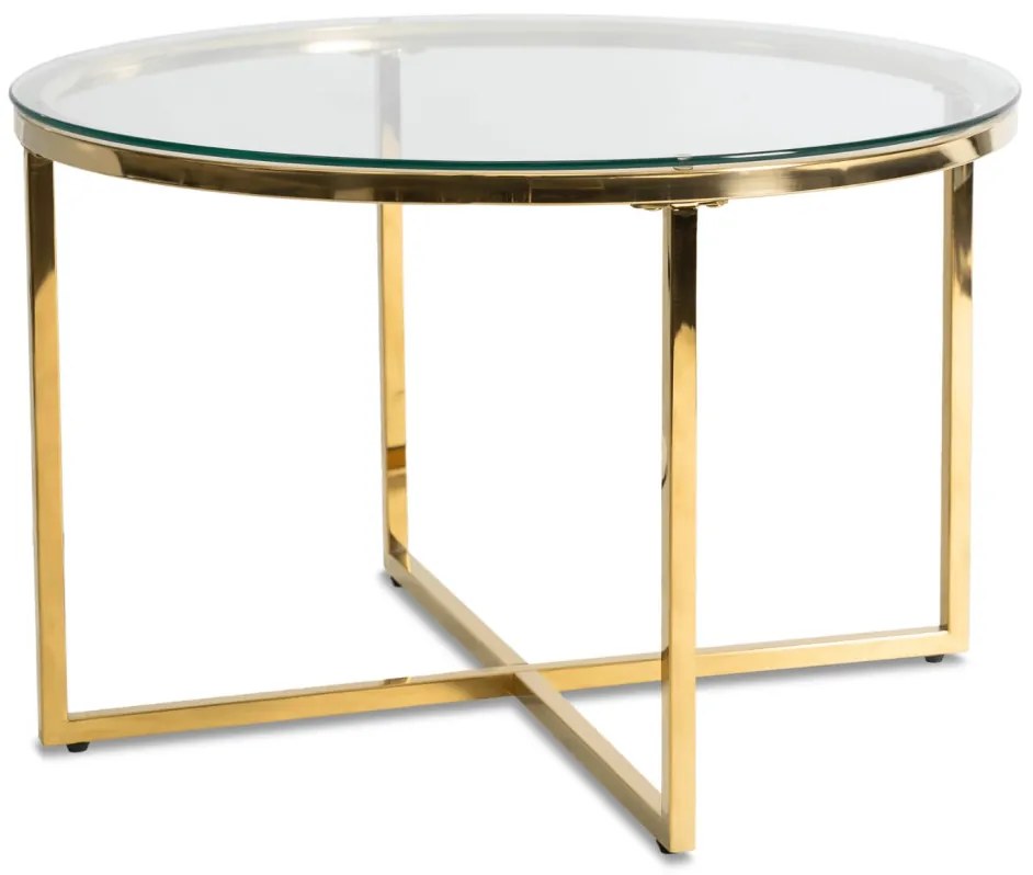 Üveg Dohányzóasztal Arany Vázzal. FLIP