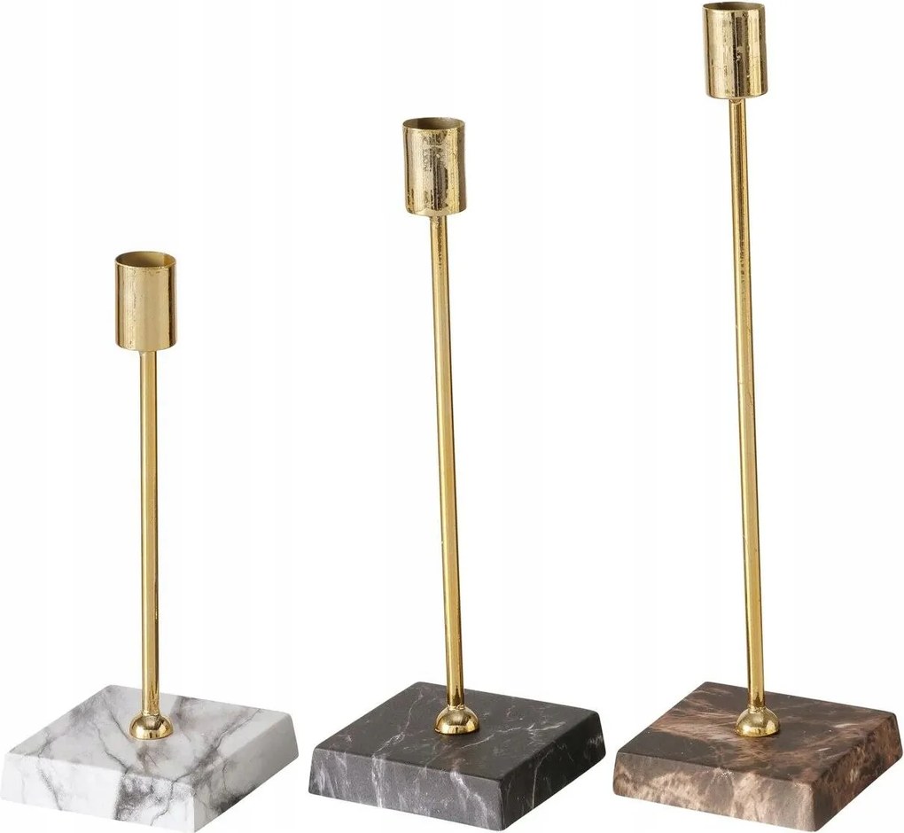 Gyertyatartó szett egy gyertyához, márvány hatású beton talppal