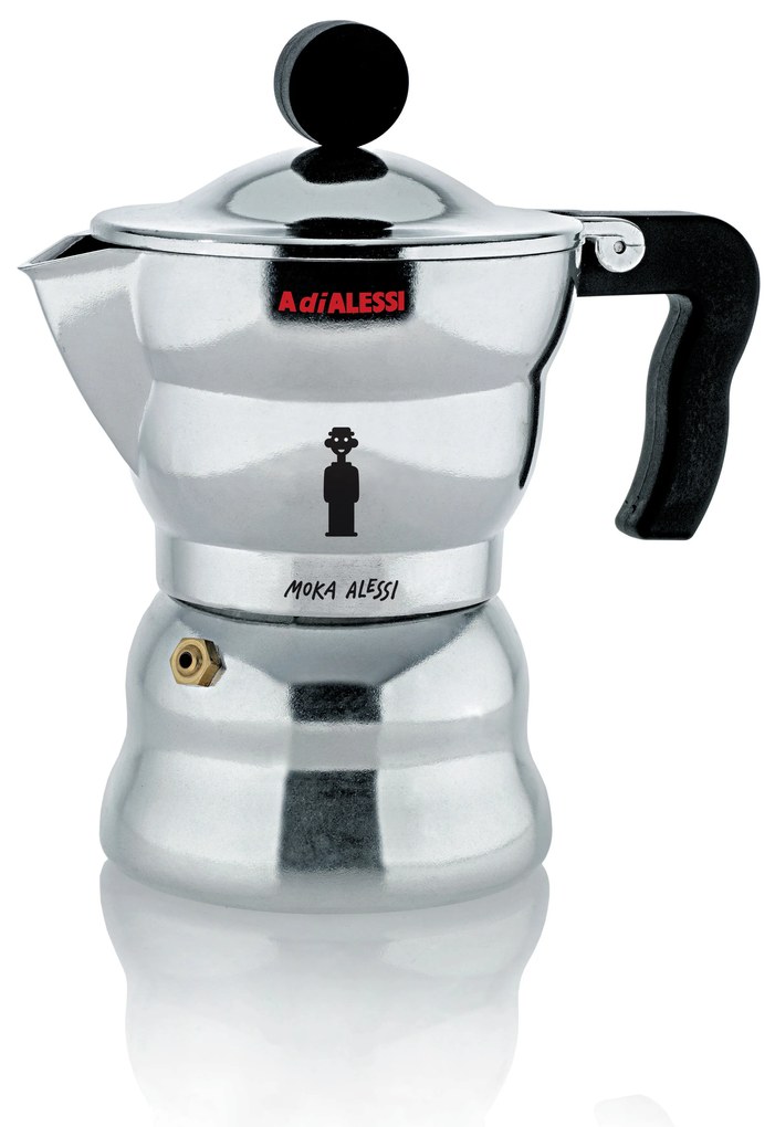 Eszpresszó kávéfőző Moka Alessi, többféle méretben - Alessi méretek: Átmérő - 10,4 cm
