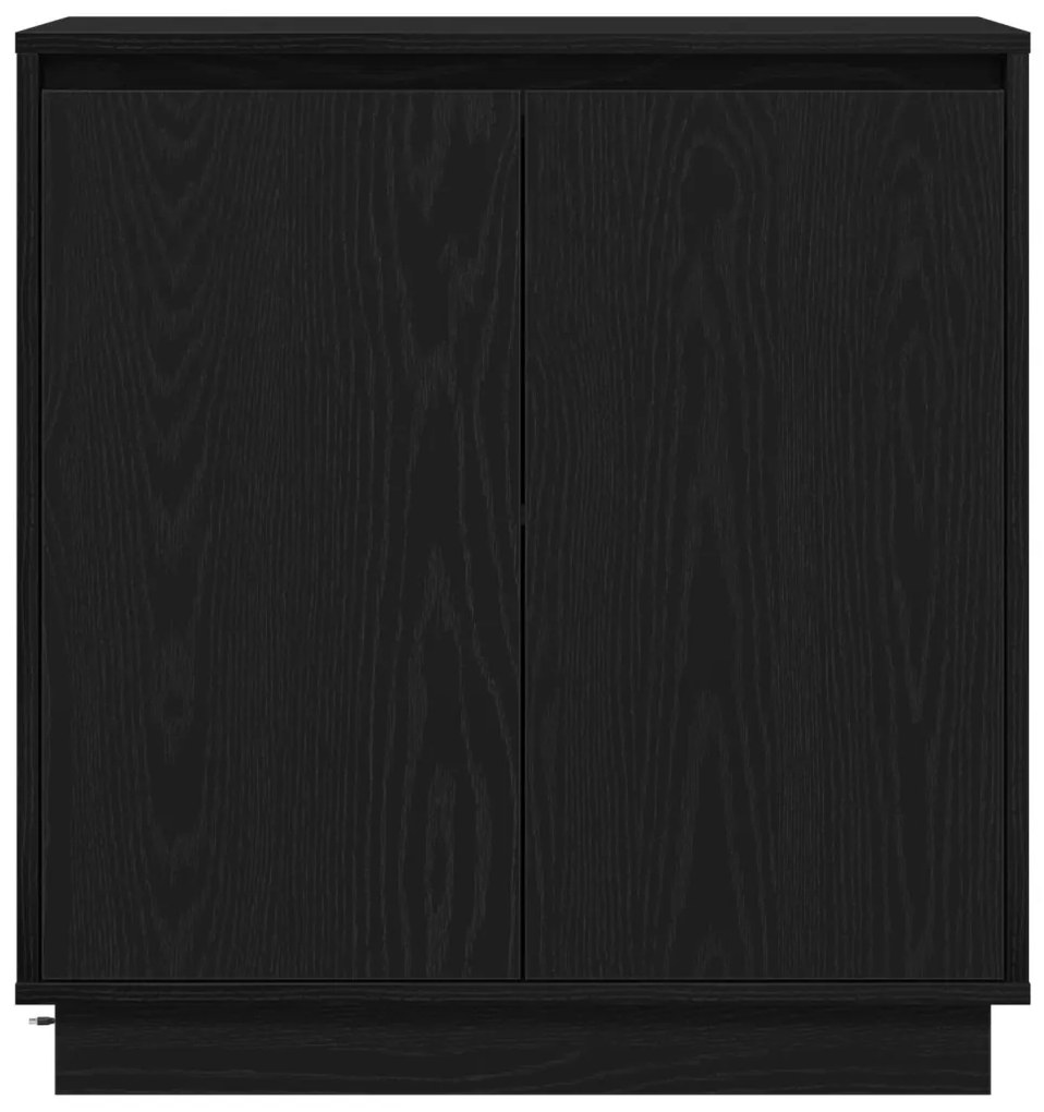 Oldalszekrény LED-fénnyel, Fekete Tölgy, 71x34,5x75 cm, Mérnöki Fa