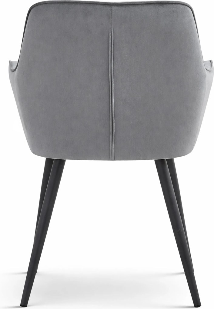 Étkezőfotel VARSI VELVET fekete lábakkal, szürke