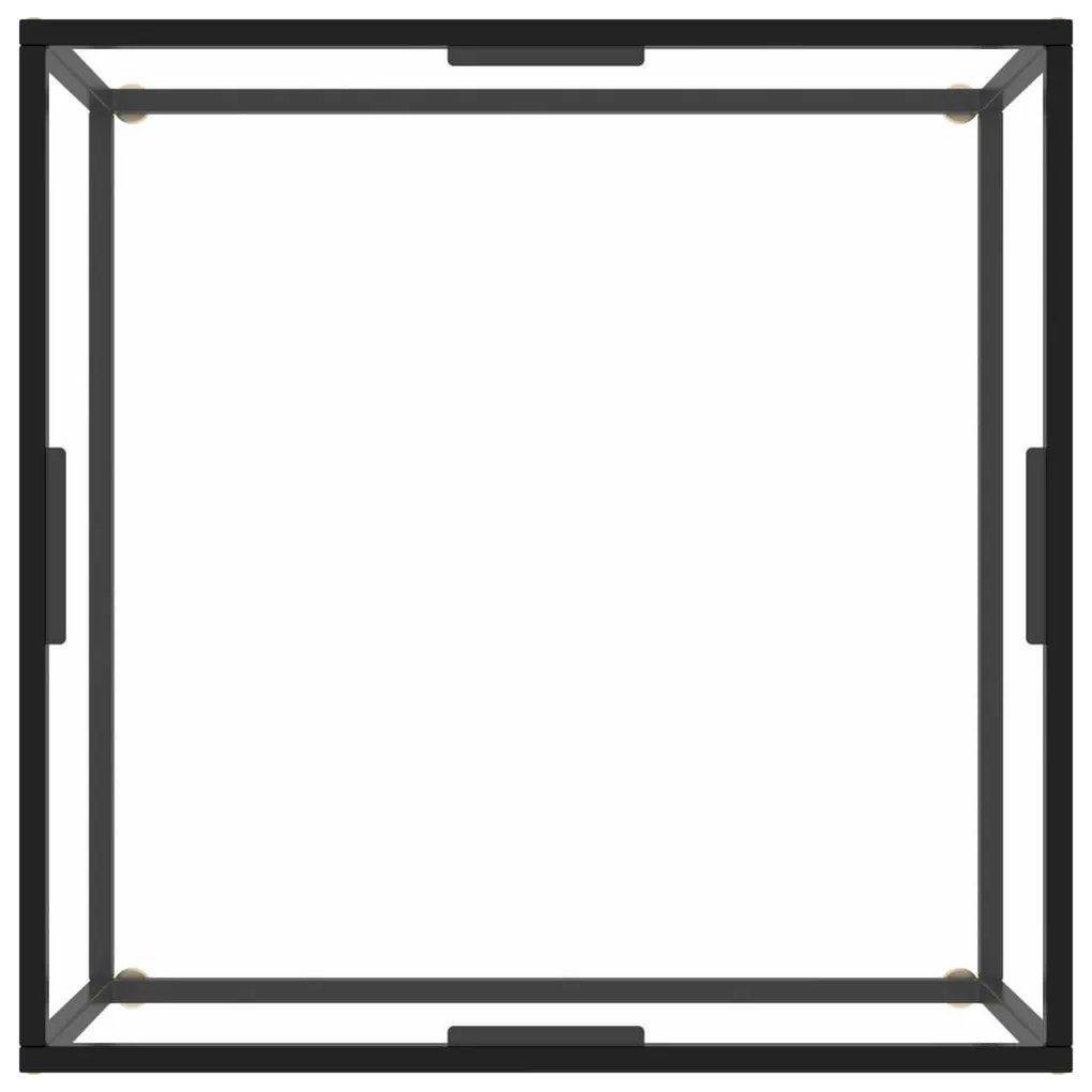 Fekete dohányzóasztal edzett üveggel 80 x 80 x 35 cm