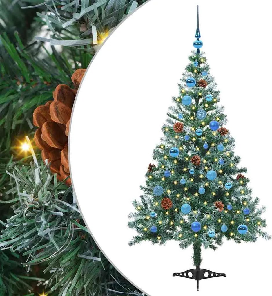 vidaXL Mű karácsonyfa 150 LED-del állvánnyal Zöld 150 cm PVC és Acél
