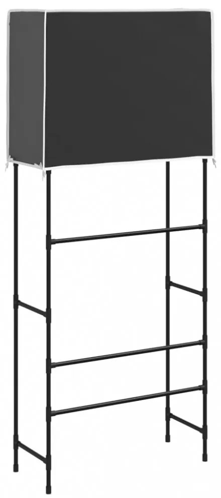 2 szintes fekete mosógép feletti tárolóállvány 71x29,5x170,5 cm
