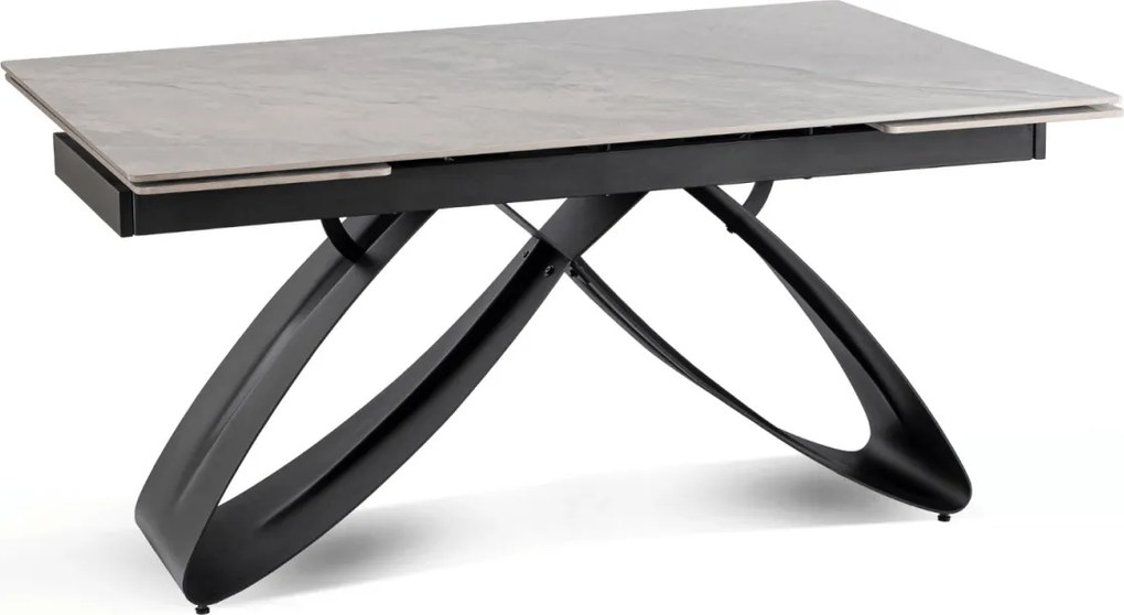 Luigi kerámia kihúzható asztal 160–240 cm, szürke márvány/fekete színben