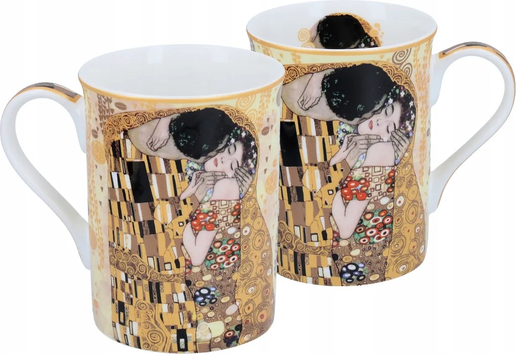 Gustav Klimt Bögre Csók világos háttérrel 350ml