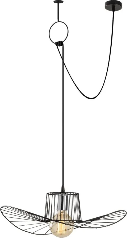 Tel 6726 fekete vas függőlámpa, 110 x 50 cm
