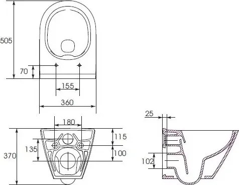 Falra szerelhető WC + CITY OVAL WC-ülőke + SIGMA nyomólap + beépíthető szerelőváz + alátét