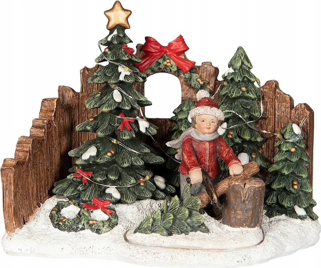 Karácsonyi Figura Téli Gyerek Karácsonyfa Ajándék Dekoráció 18cm