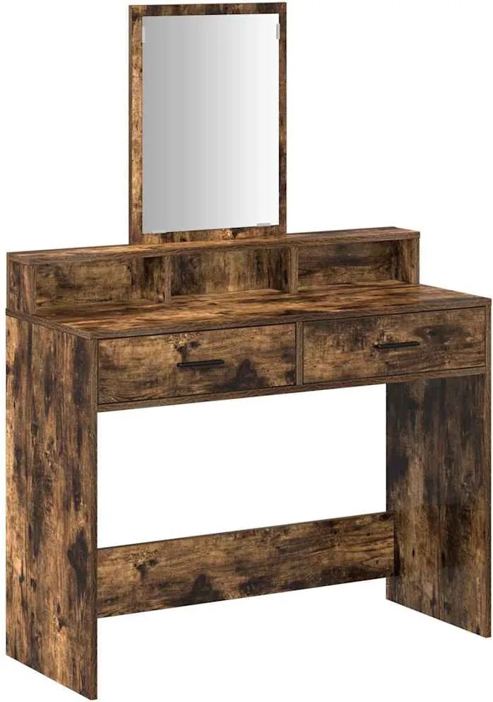 vidaXL Öltözködőasztal fiókkal Füstölt tölgy 100 x 41 x 140 cm Faanyag