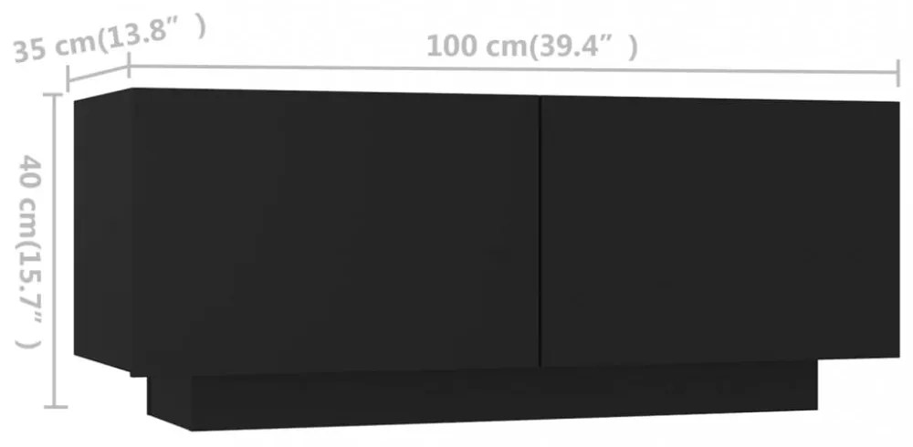 fekete TV-szekrény LED-lámpákkal 260 x 35 x 40 cm