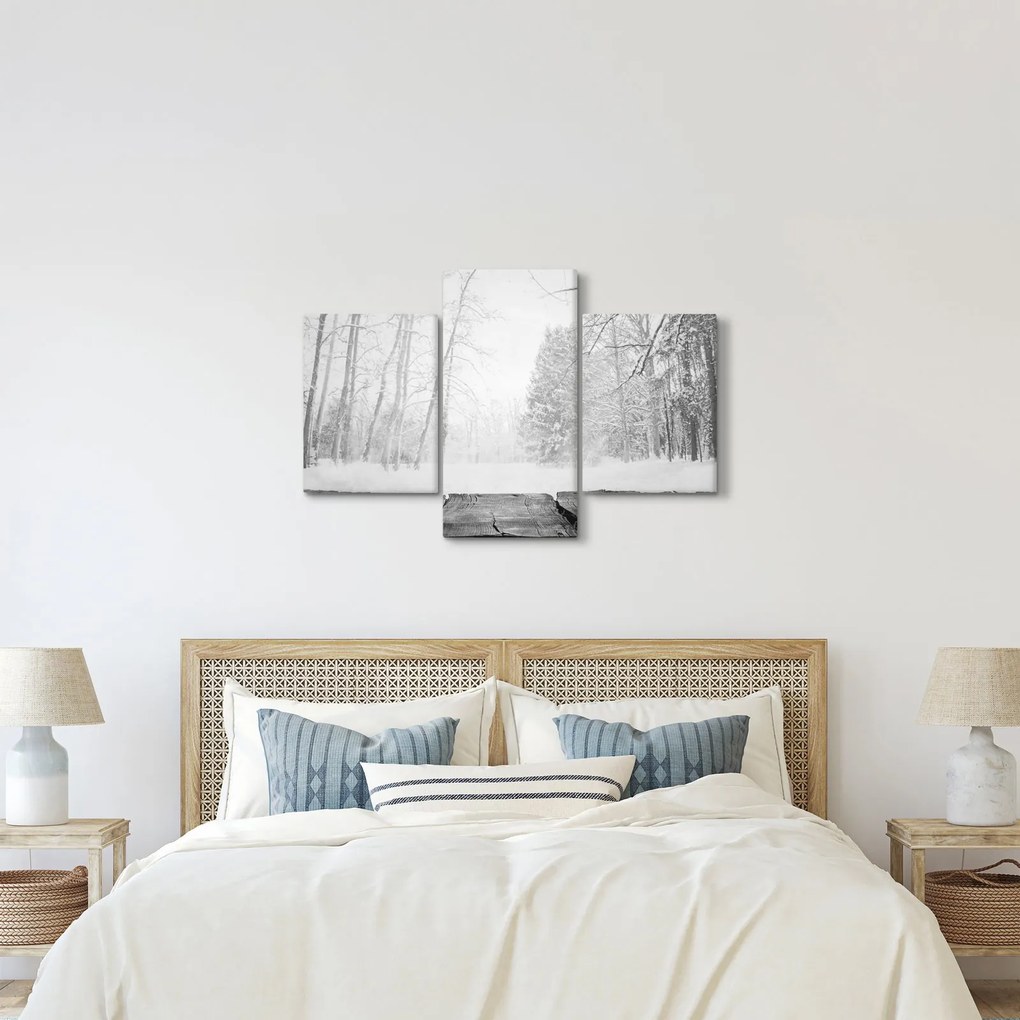 Kép - Fából készült móló télen (90x60 cm)