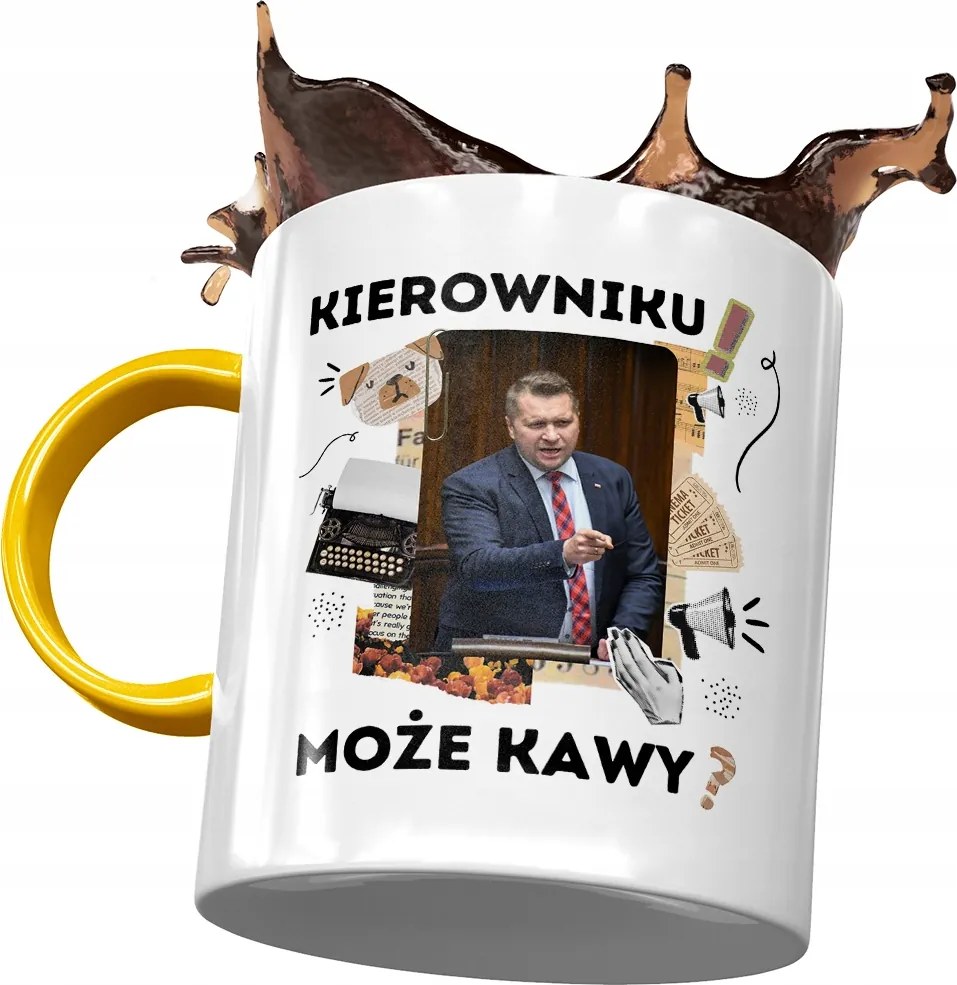 Sárga-fekete Pis Bögre Ajándék Nyomtatott Fotóval