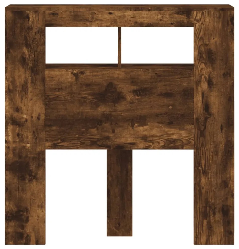 sonoma tölgy színű szerelt fa LED-es fejtámla 100x18,5x103,5 cm