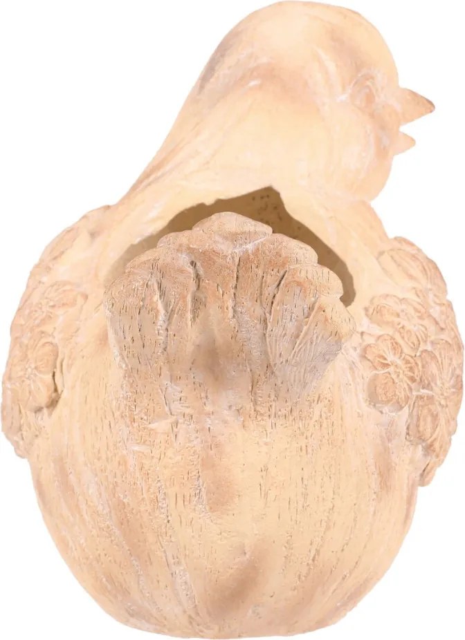 Ptáček - na květiny, magnesium, vzor květin, imitace dřeva