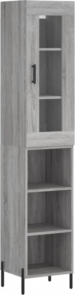 vidaXL szürke sonoma szerelt fa magasszekrény 34,5 x 34 x 180 cm