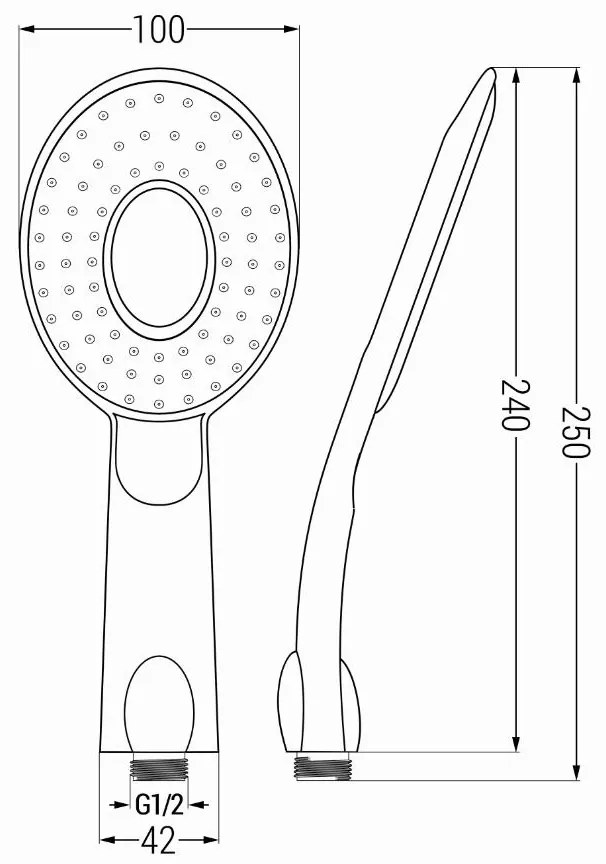 Mexen tartozékok - 1 pontos kézizuhany készlet R-73, króm / fehér, 785736052-02