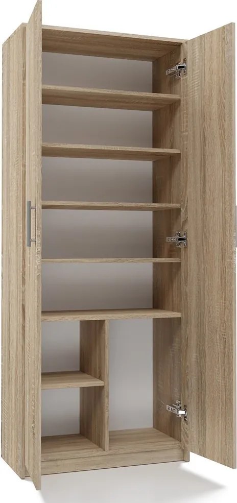 Oliv 2D könyvespolc, irodai szekrény, sonoma