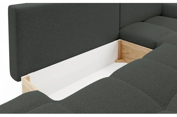 Ággyá alakítható, jobb oldali, L-alakú kárpitozott ülőgarnitúra ALMADA, antracit, tárolóhellyel