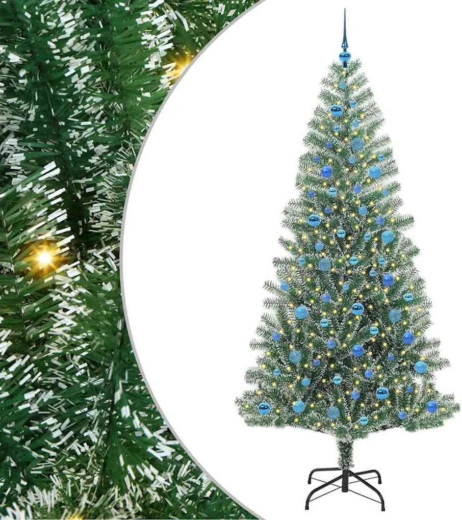 vidaXL Mű karácsonyi fa hóval borítva LED fényekkel 300 LED-del 240 cm