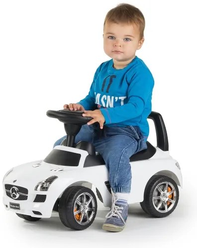 Push autó Mercedes 2xAA fehér/fekete