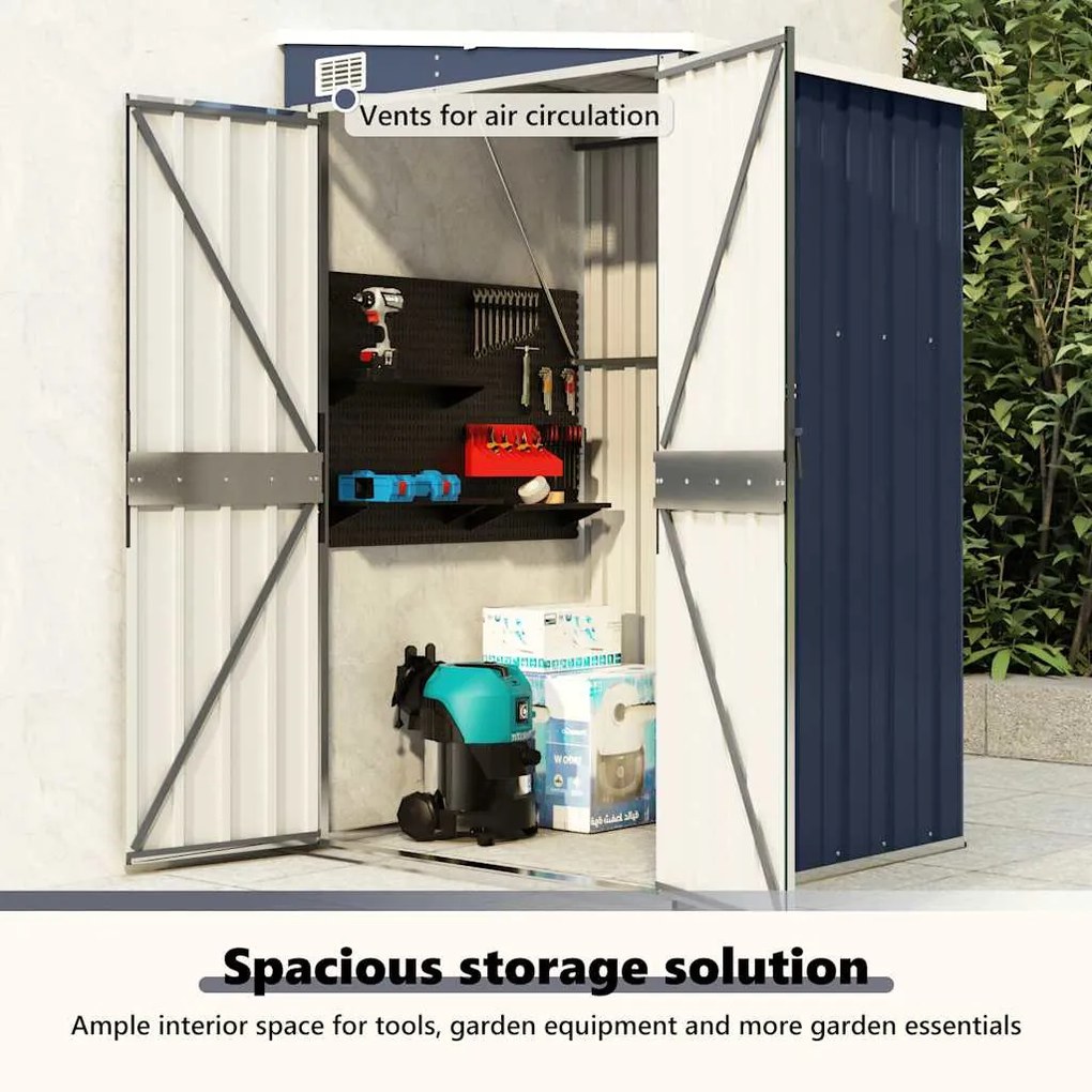 antracitszürke acél falhoz erősíthető fészer 118x100x178 cm