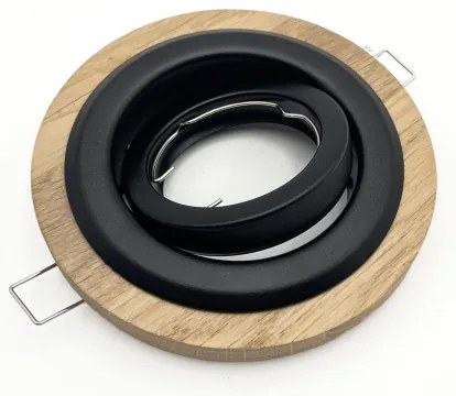 3 darabos TOBBY süllyesztett mennyezeti lámpa 1xGU10/20W/230V, Ø 11,5 cm, tölgy/fekete