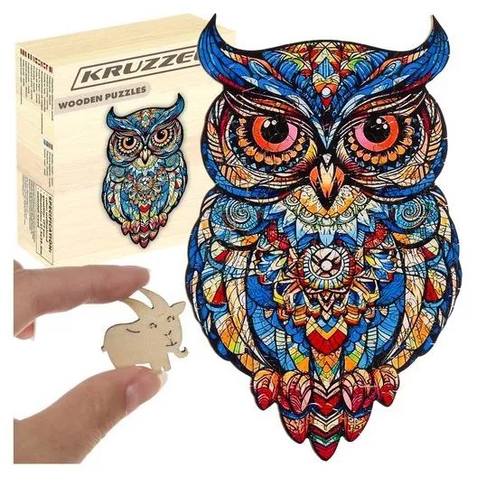 177 részes fából készült puzzle, kirakós játék bagoly motívummal