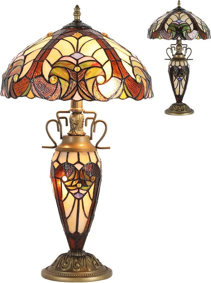 Prezent TIFFANY XX. 1702 Asztali lámpa 2x60W/E27|1x7W/E14 IP20