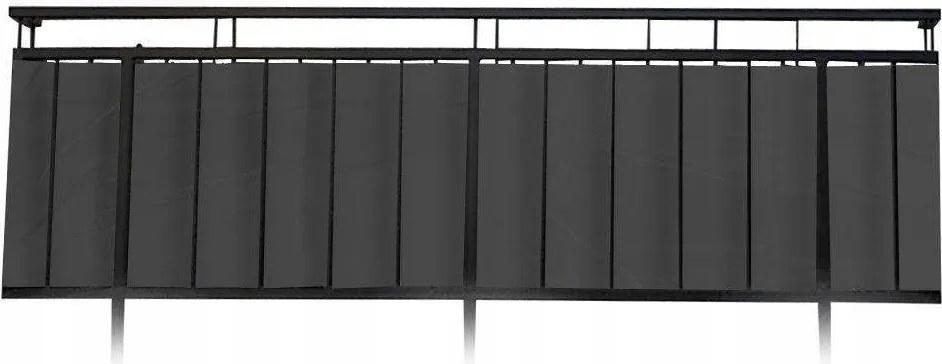 Z3720 Erkélyvédő poliészter 445x76 cm világosszürke