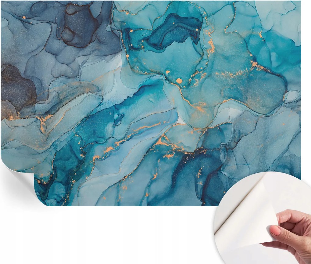 Dekoratív öntapadós tapéta Divatos minták Kék absztrakt 152x104