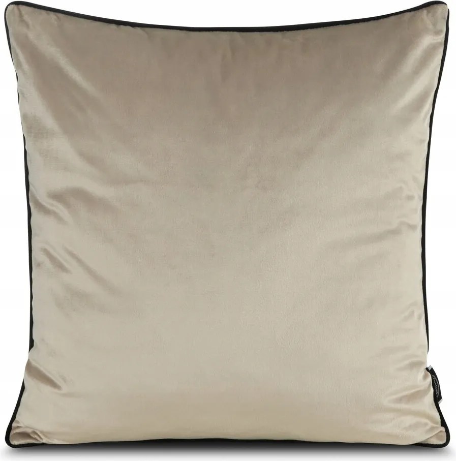 Dekoratív párnahuzat Madie 45x45 bézs bársony kontrasztos szegély