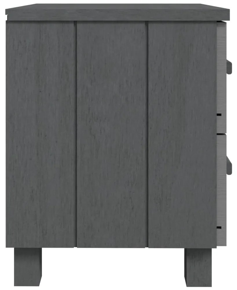 HAMAR 2 db sötétszürke tömör fa éjjeliszekrény 40x35x44,5 cm