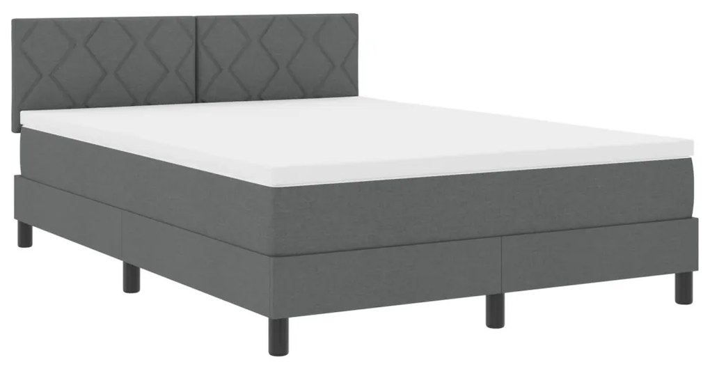 Boxspring Ágy Matracokkal Sötétszürke 160x200 cm Szövet