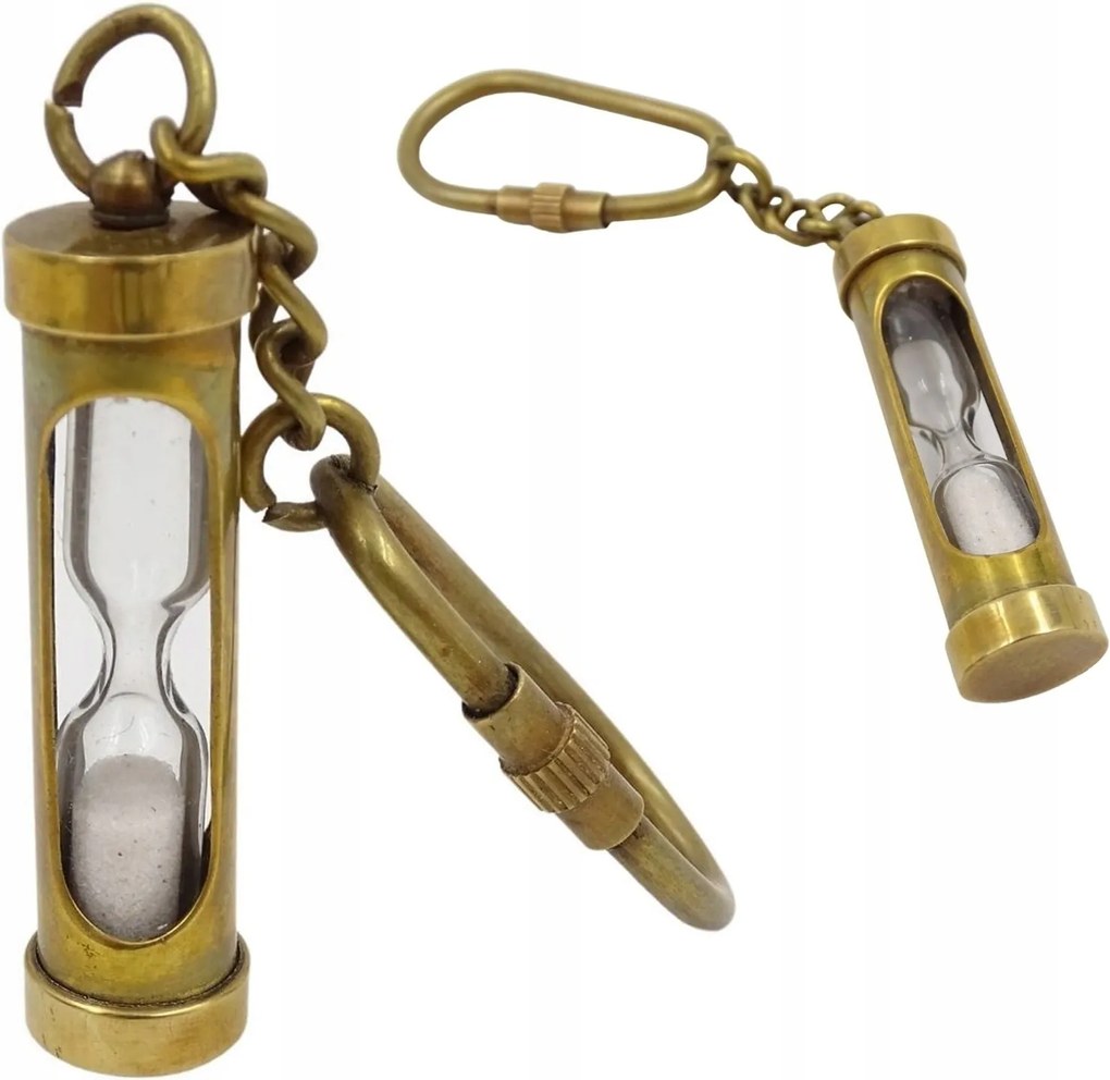 Kulcstartó sárgaréz Homokóra kulcstartó Sárgaréz üveg