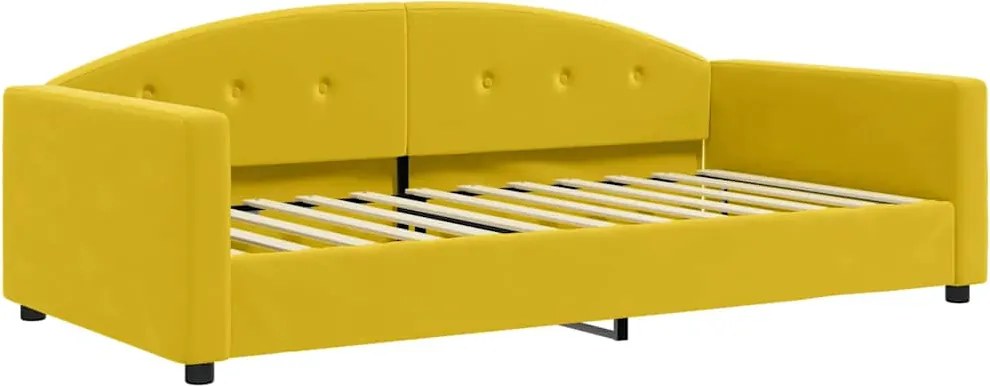 vidaXL sárga bársony kanapéágy 100 x 200 cm
