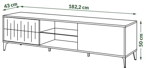 TV szekrény RONJA fiókokkal taupe/fekete színben