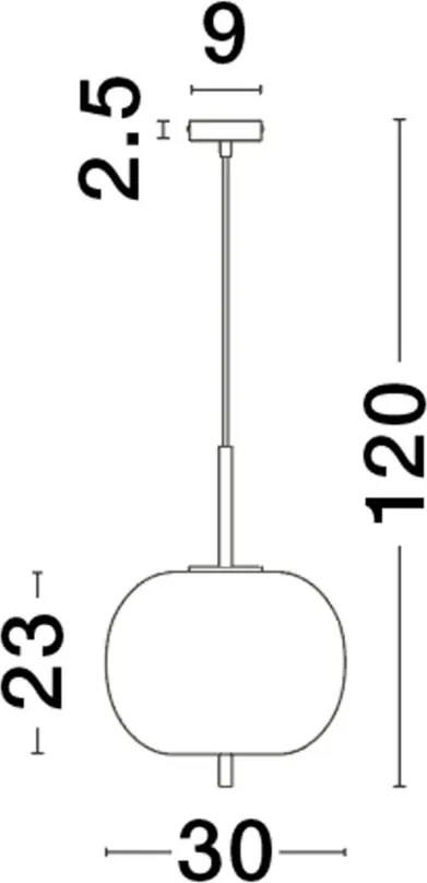 NOVA LUCE 9624079 LATO Egyágú Függesztett Lámpa Üveg E27 IP20