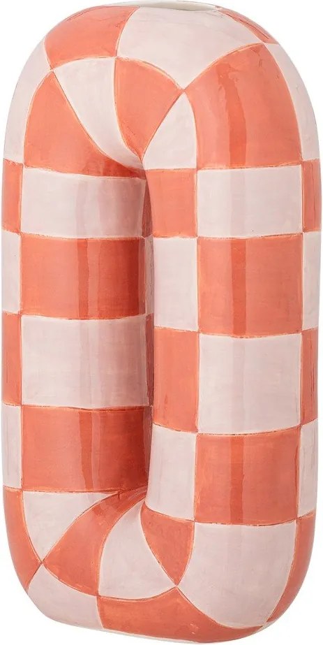 Lazacszínű-krémszínű kerámia kézzel festett váza (magasság 32 cm) Mae – Bloomingville