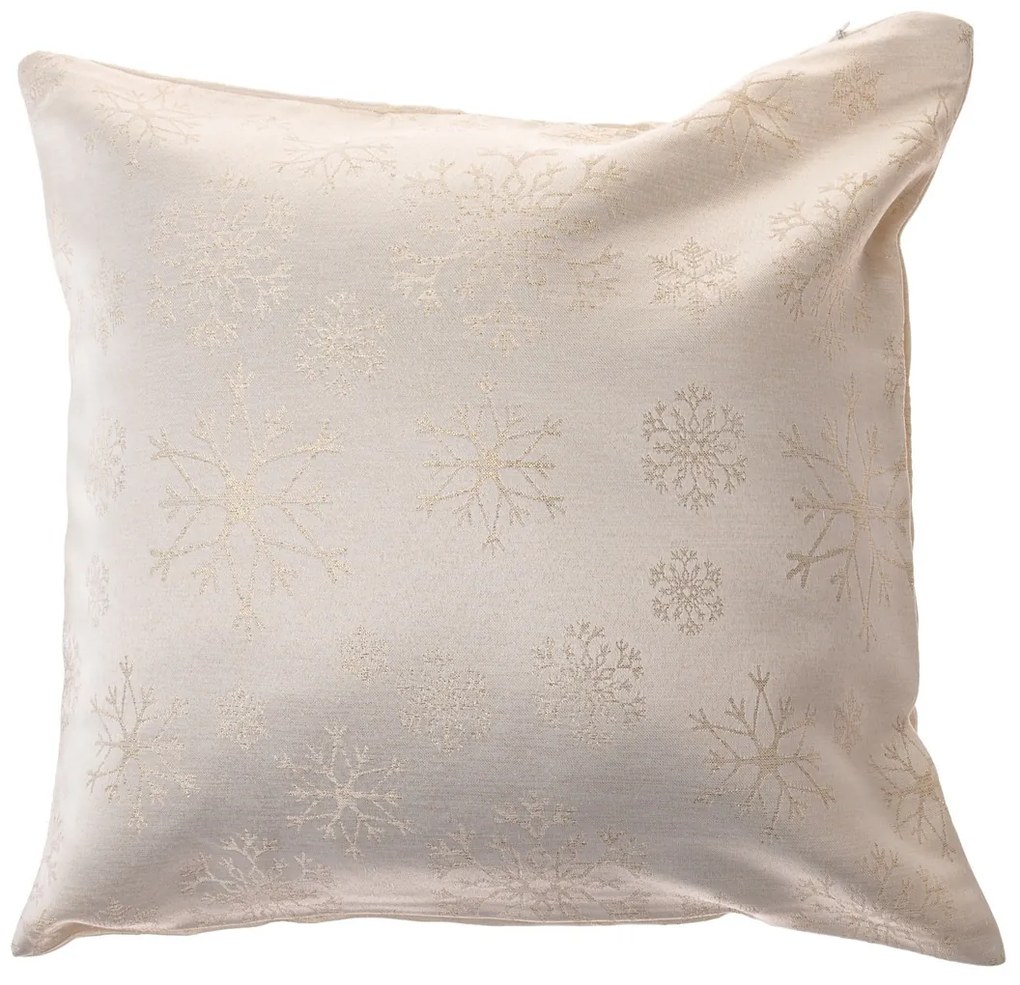 Hópelyhek vízálló karácsonyi párnahuzat arany, 40 x 40 cm