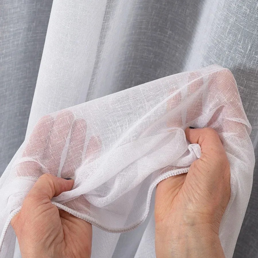 Függöny Súlyozószalaggal, Hosszú, Nappali, Erkély, Természetes Megjelenés, 320cm, Fehér