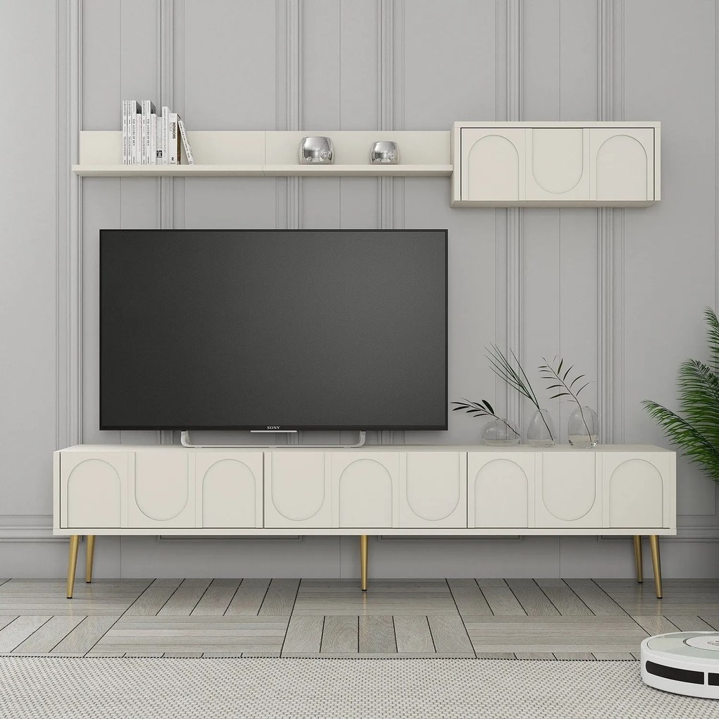 TV szekrény Lyon 2 - Krém, Arany