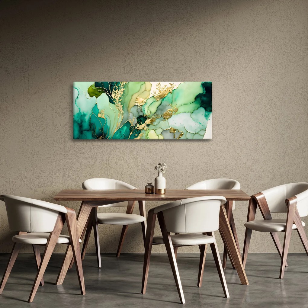 Kép - Zöld absztrakció (120x50 cm)