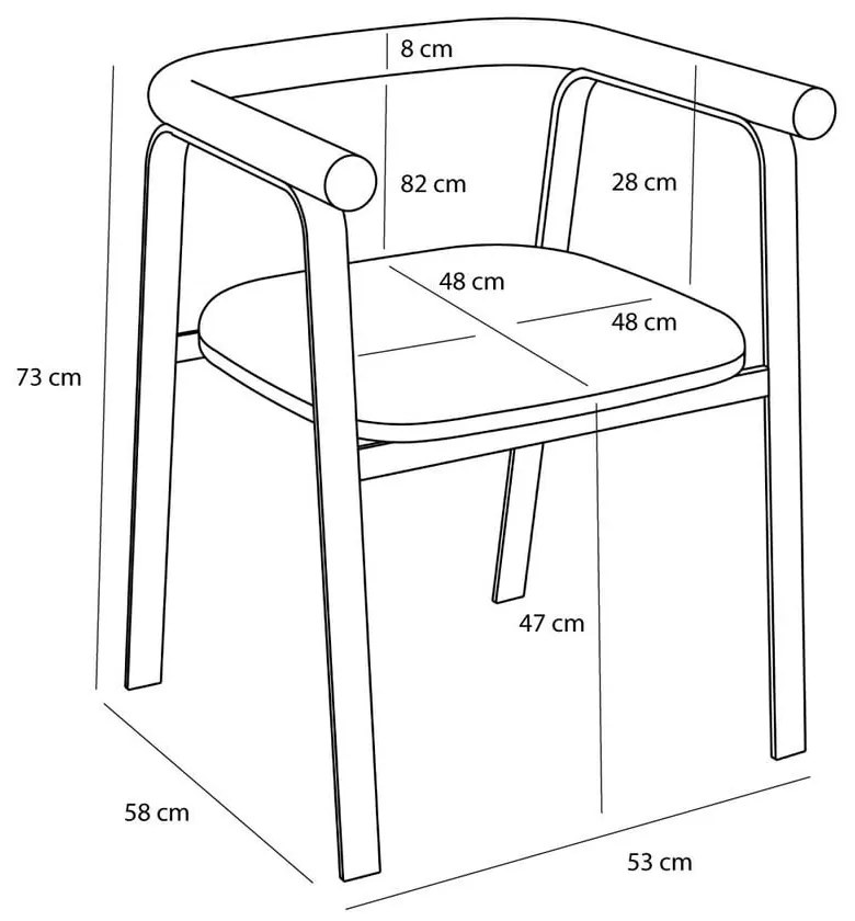 Bézs kárpitozott karfás étkezőfotel szett 2 db-os Ecto – Hübsch