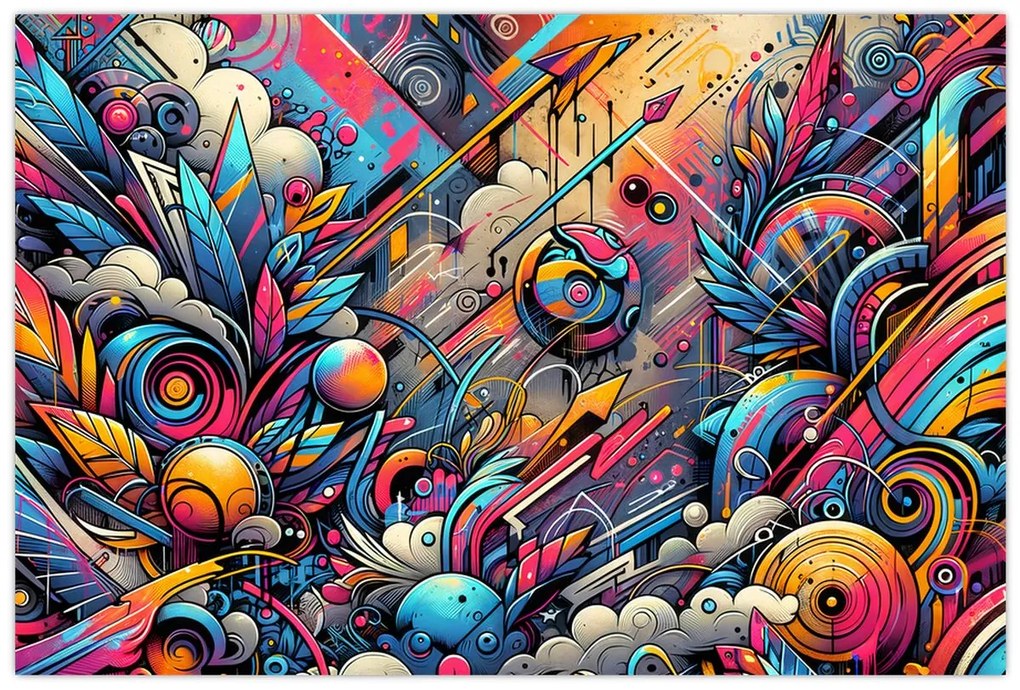 Kép - Színes graffiti (90x60 cm)